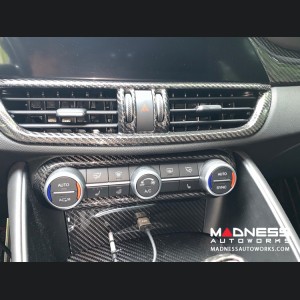 Alfa Romeo Stelvio Air Conditioning Dash Bezel - Carbon Fiber - Pre '20 - Italian Theme